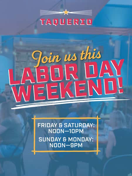 Labor Day Weekend is calling! 😎🎉
Join us all weekend long for tacos, margaritas, good vibes, and one more reason to keep the long weekend going!
📍 Friday & Saturday: 12–10 PM
📍 Sunday & Monday: 12–9 PM
#LaborDay #Taquerio #LongWeekend #Tacos #Margaritas