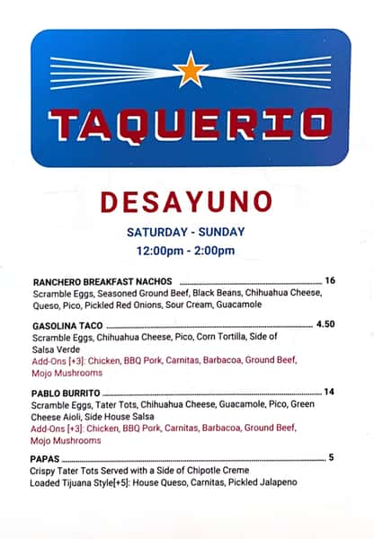 brunch menu