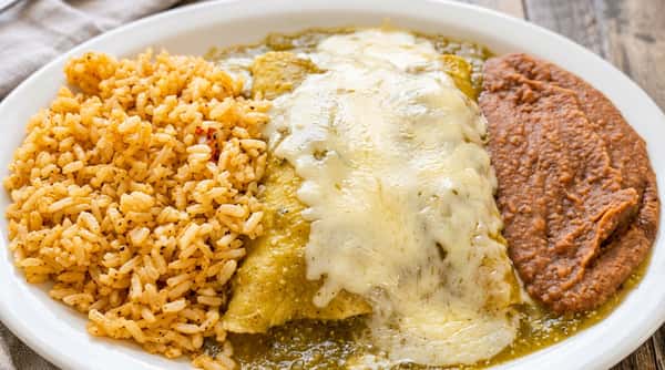 green enchiladas rice