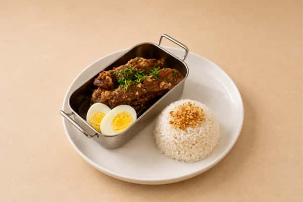 Adobo Ribs with Hard Boiled Egg