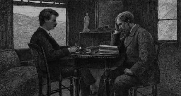 young Mark Twain and friend