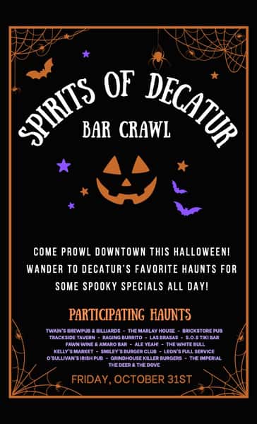 Spirits of Decatur Halloween Bar Crawl Flyer