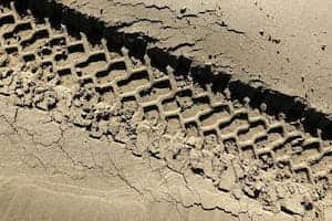 tire track in the mud