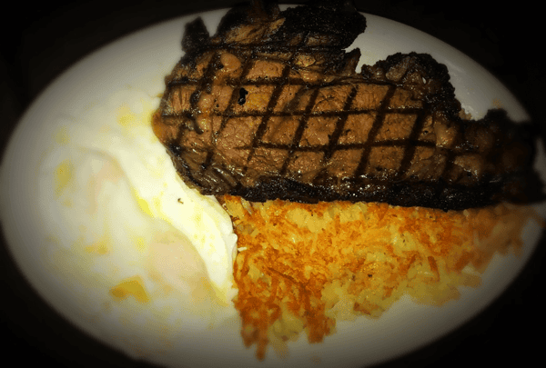 Delicious Piece of Prime Rib Grilled with 2 Egg