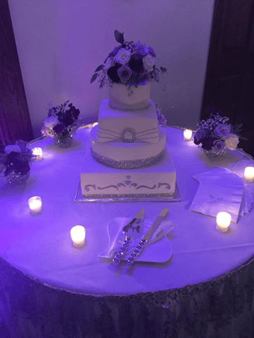 Wedding cake on table