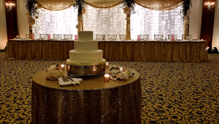 Wedding Cake on display on Cake Table