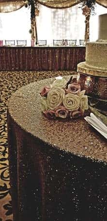 Table with floral bouquet