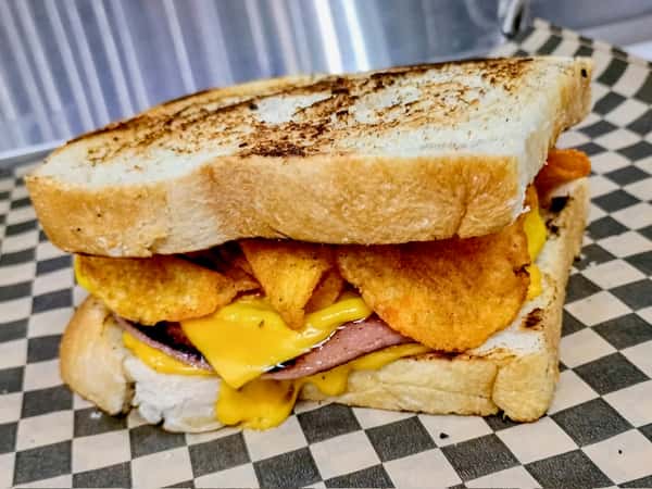 Fried Bologna on Toast