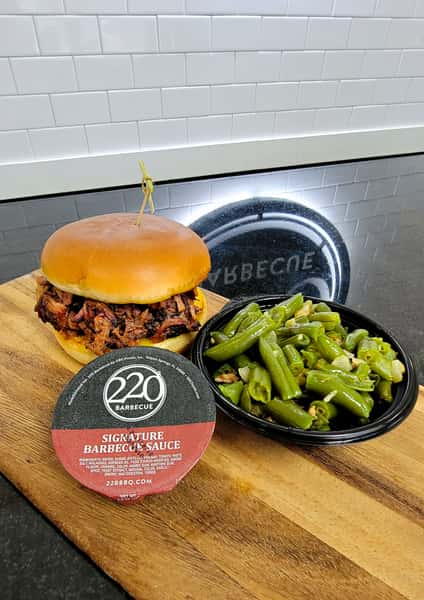 Rough-Chopped Brisket Sandwich Meal