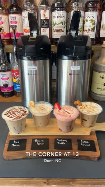 Four iced coffees