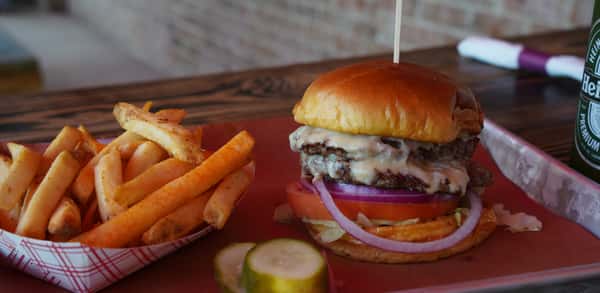 Burger and fries