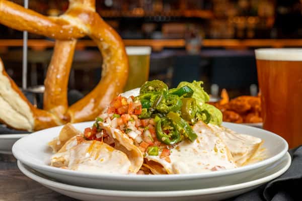 nachos and giant pretzel