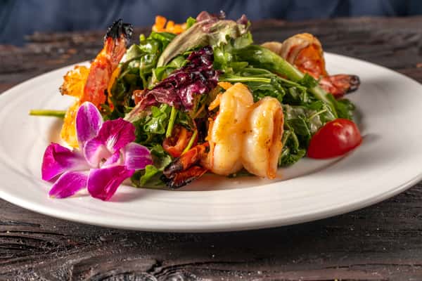 Grilled Shrimp & Mixed Green Salad at Empire Hawaii