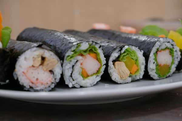 Rolled up sushi