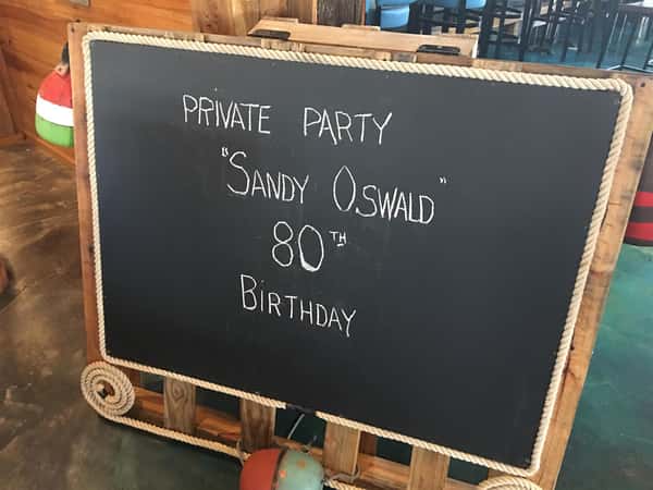 chalkboard sign for private party