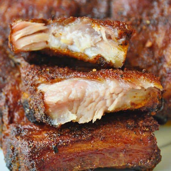 assortment of ribs stacked