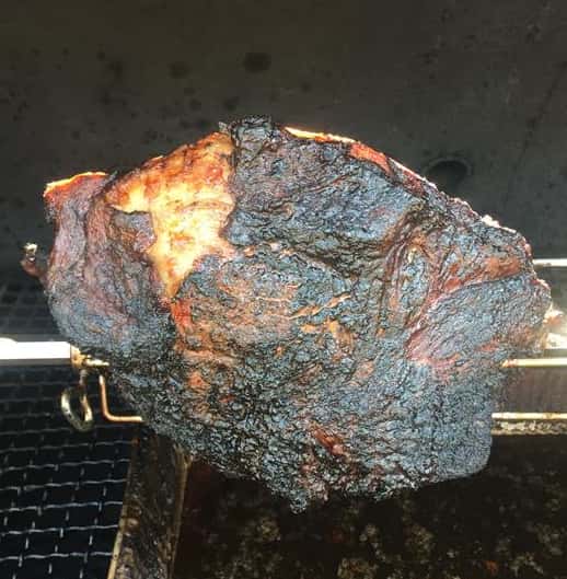 meat on a spinning griller