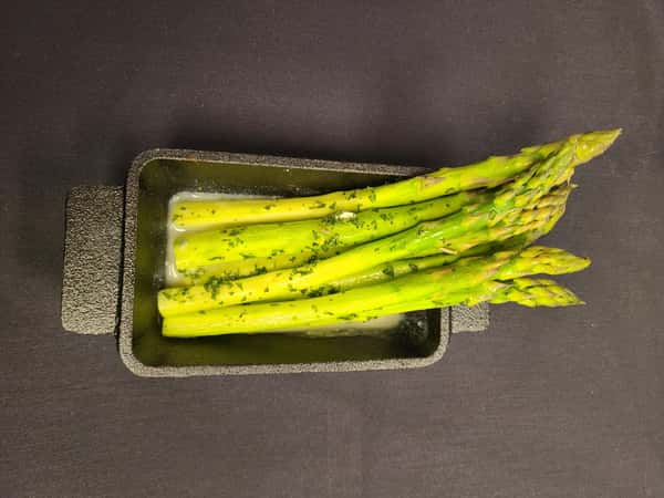 butter poached jumbo asparagus