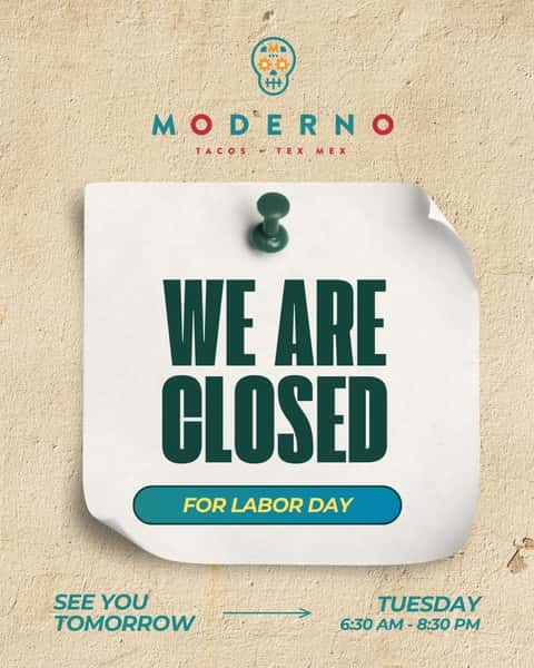 To all the hardworking souls out there ā today is for YOU! š§” Moderno will be closed today in celebration of Labor Day, but we'll be back tomorrow with open doors, warm vibes, and the best Tex-Mex in Houston. Enjoy your day; you've earned it!
#ModernoHouston #LaborDay #TexMexHouston