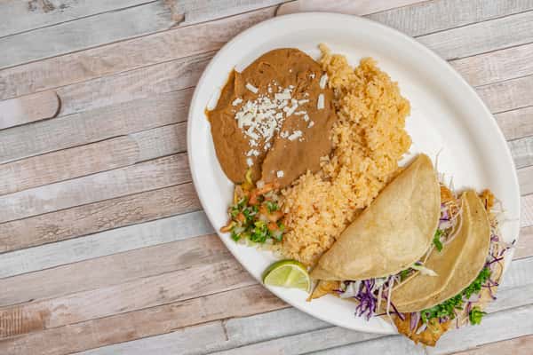 Baja Taco Plate with Fried Fish or Shrimp