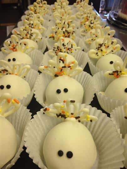 White chocolate fudge with funny face decoration