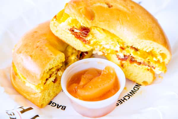 Cheddar and Bacon Omelette Sandwich