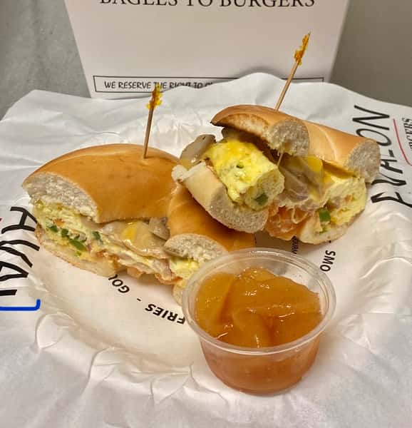 Cheddar and Veggie Omelette Sandwich