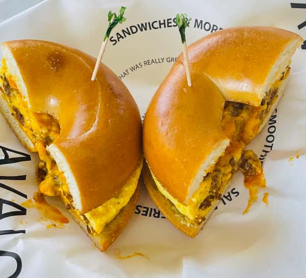 Cheddar and Chorizo Omelette Sandwich