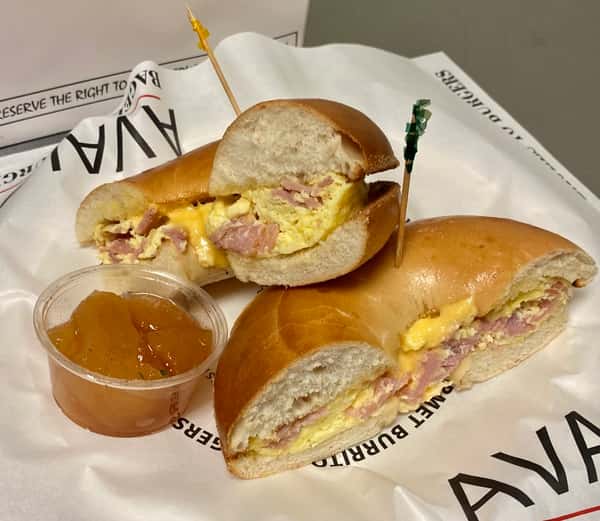 Cheddar and Ham Omelette Sandwich