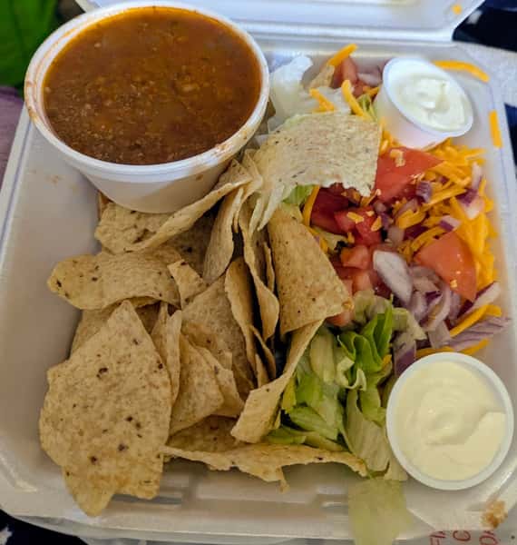 Mixed takeaway meal