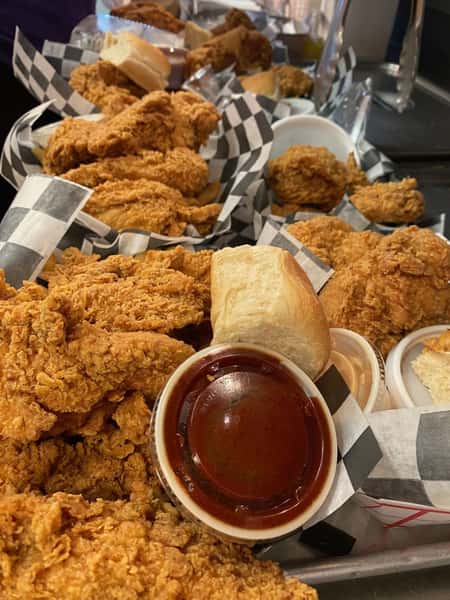 plates of fried chicken
