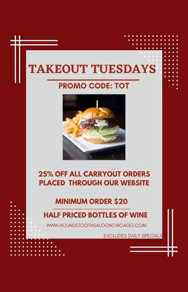 Take Out Tuesday - 25% off Online Only