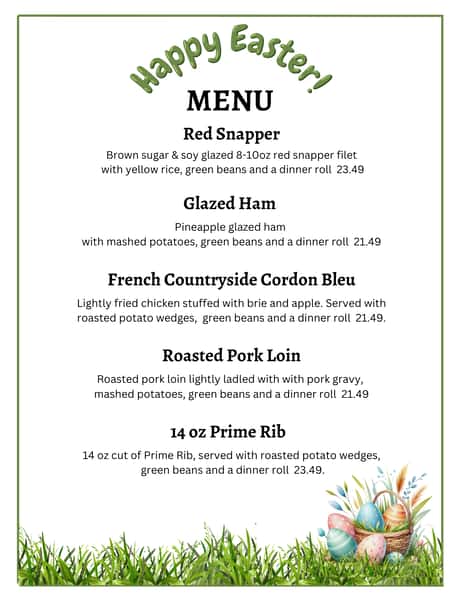 Easter Menu 2025