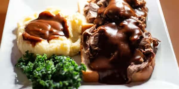Hot Open Face Beef