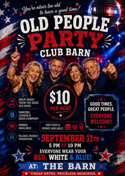 Old People Party at Club Barn!