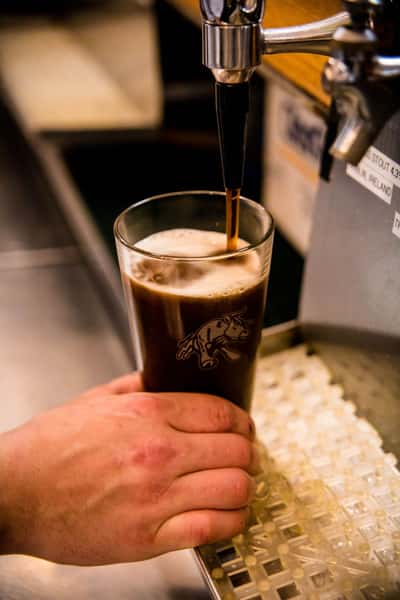 pouring a beer