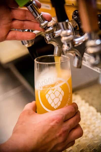 pouring a beer