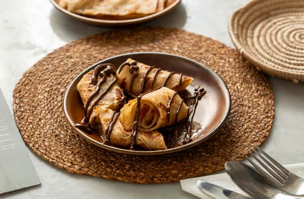 Sabaayad topped with Hazelnut Spread