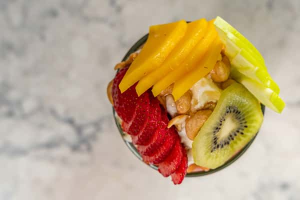 avocado with fruit chunks