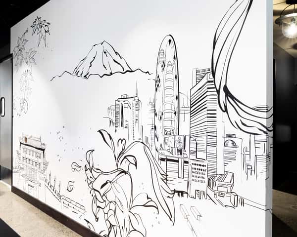 Black and white mural