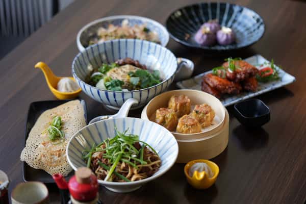 A variety of entrees and sides from Dumpling Time