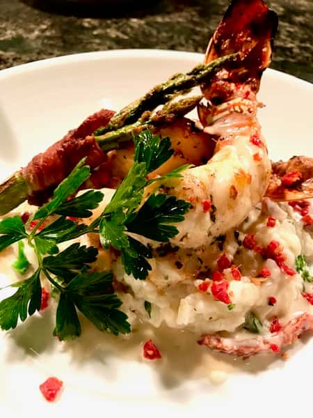 Grilled Spiny Lobster & Vegetable Risotto *