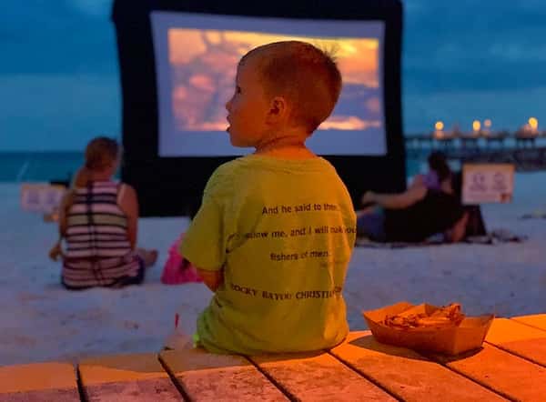 child watching movie