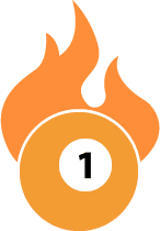 billiard ball with number 1