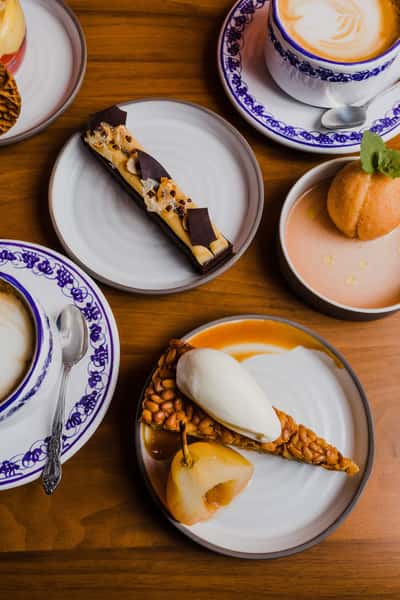 Desserts on a table