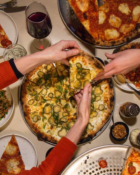 pizza on display