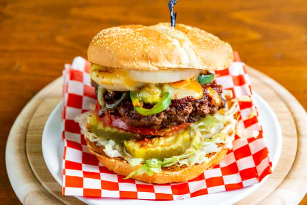 Two Pepper Cheddar Burger - Smokin' Hot