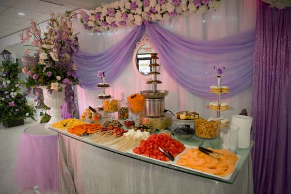 buffet of food