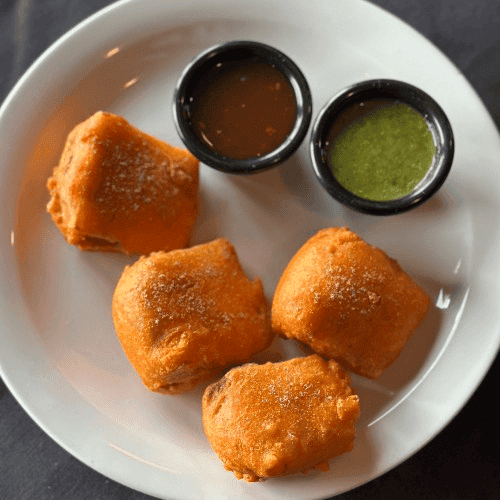 Cubes with sauces