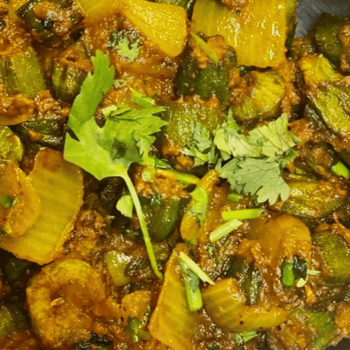 Curry garnished with coriander